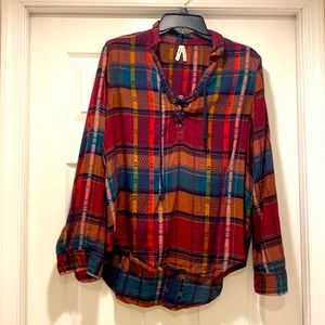 Plaid long sleeve size large